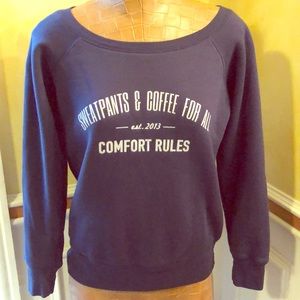 Sweatpants & Coffee for All—Navy Blue Sweatshirt